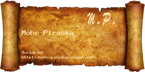 Mohr Piroska névjegykártya